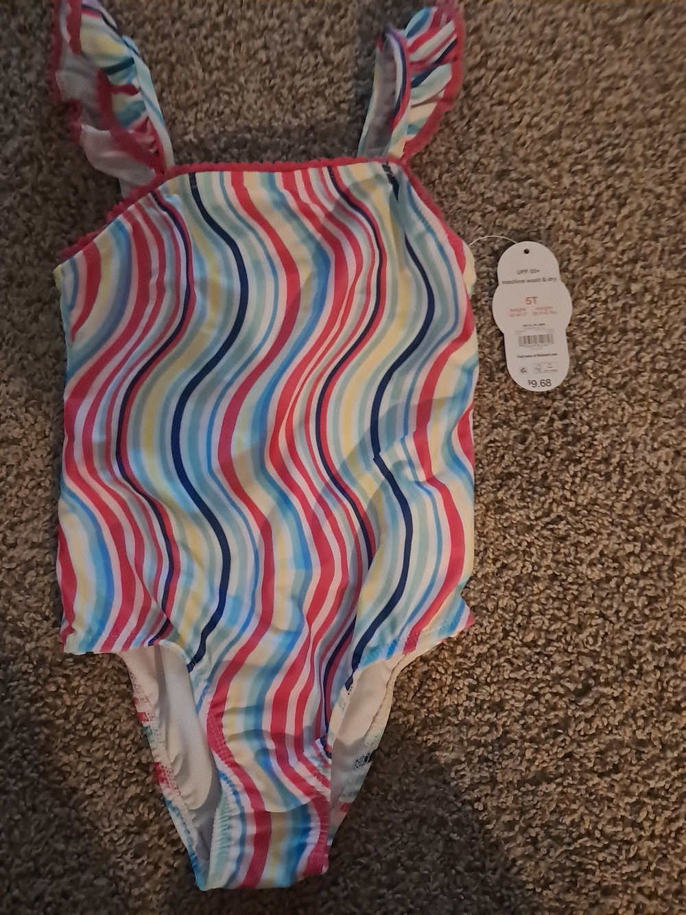 wonder nation Girls One-Piece Swimsuit - Pink, Blue, Yellow, Red